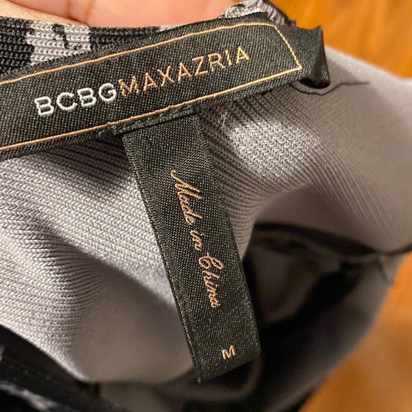 BCBGMaxAzria black grey one shoulder bandage bodycon pencil dress, size M - Picture 3 of 6